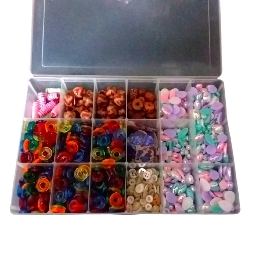 Assortment of Beads/Buttons with Storage Box